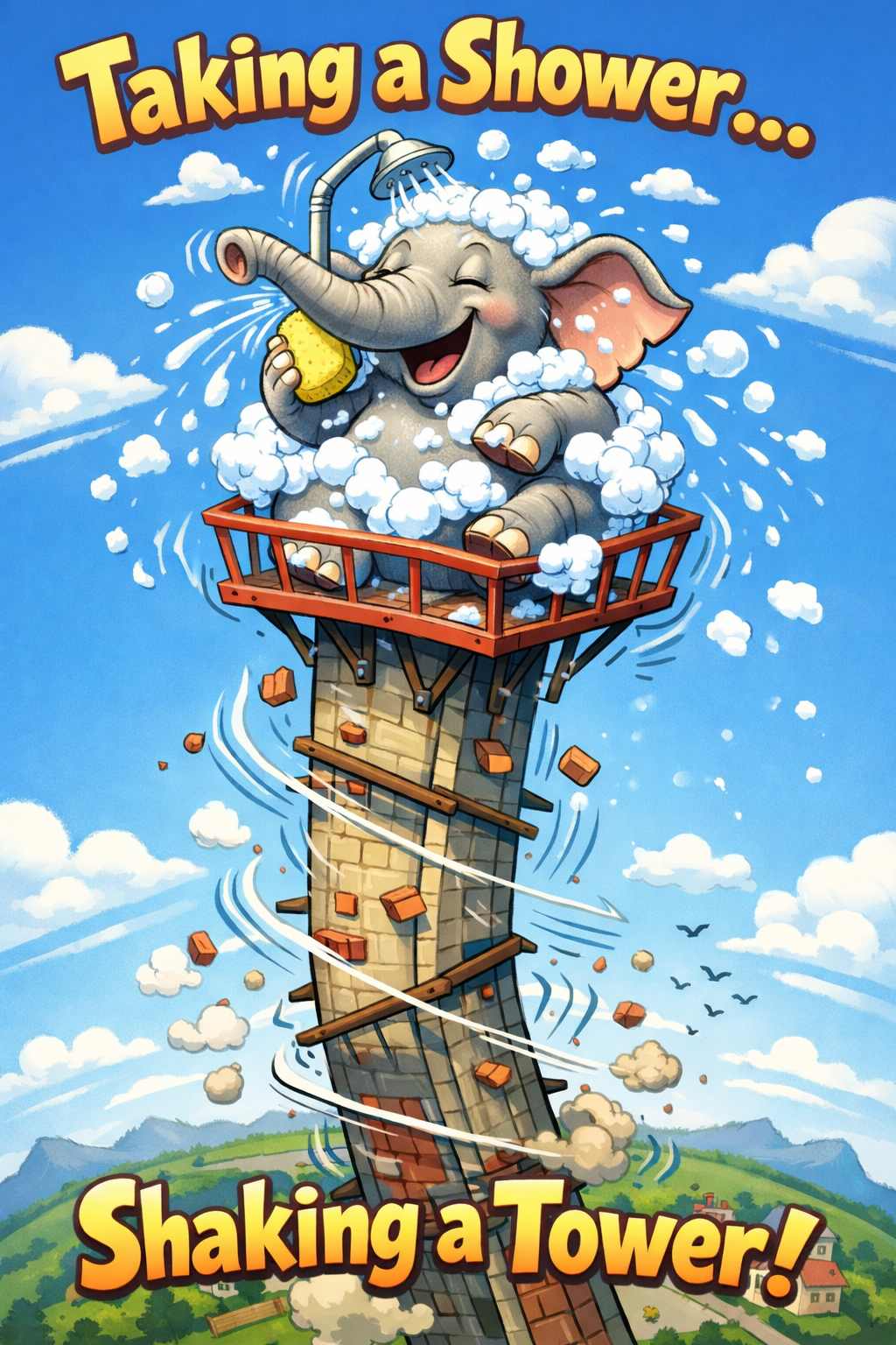 Shaking a Tower Taking a Shower
